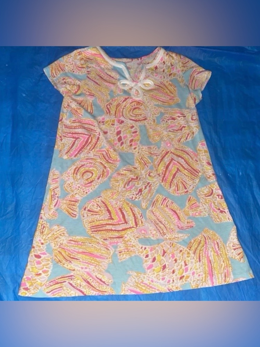 Lilly Pulitzer Girls Mini Brewster Dress Tropical Fish Sz L (8-10)